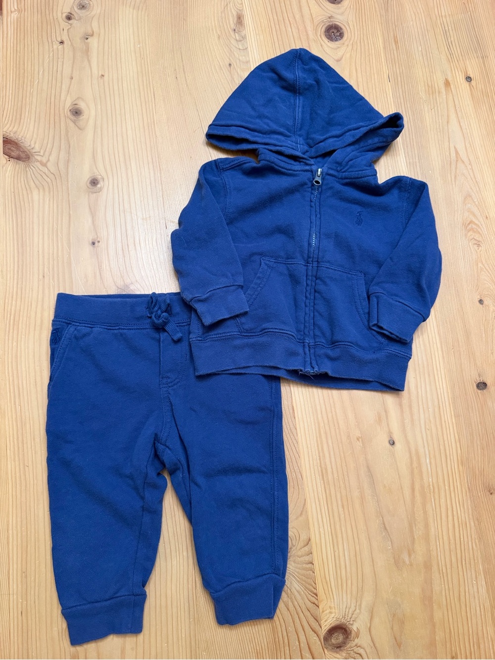 Ralph Lauren Baby Deep Royal Blue Hoodie & Jogger Set